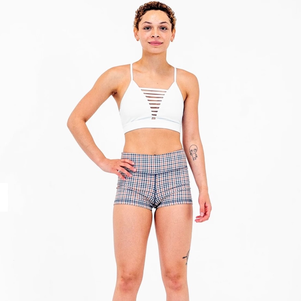 The Barbell Cartel Women’s Butterscotch Houndstooth Comp Shorts